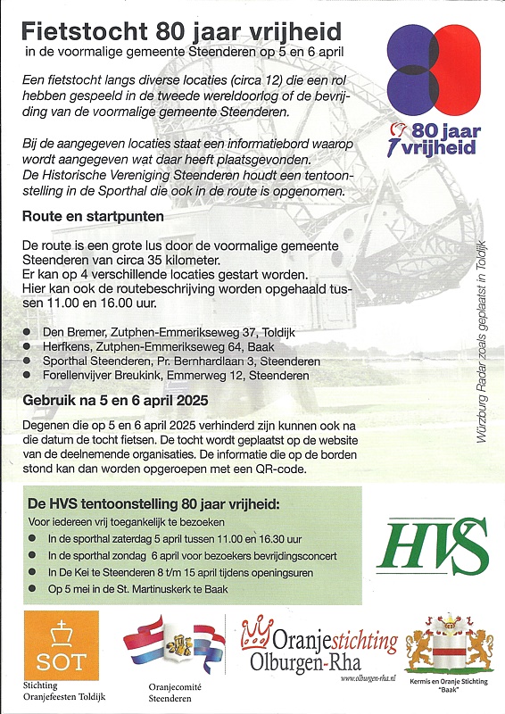 Fietstocht 80 jaar Vrijheid Flyer 80 jaar Vrijheid-fietstocht